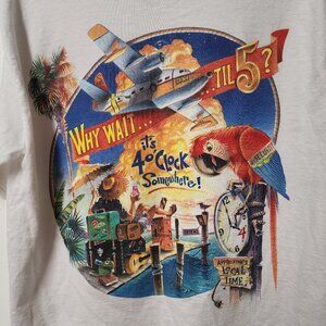 Goin Coastal Mens White M Graphic Tshirt "4 o'clock somewhere" Cotton weekends